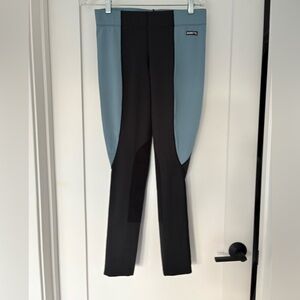 Kerrits Flow Rise Color Block Riding Leggings-Blue and Black Equestrian Tights